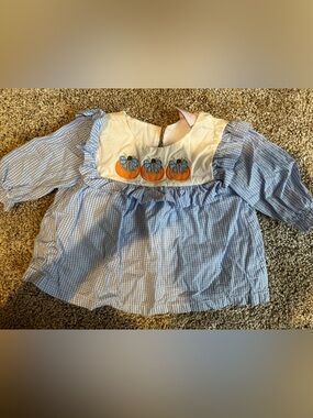 Blue Gingham Girls' Pumpkin shirt